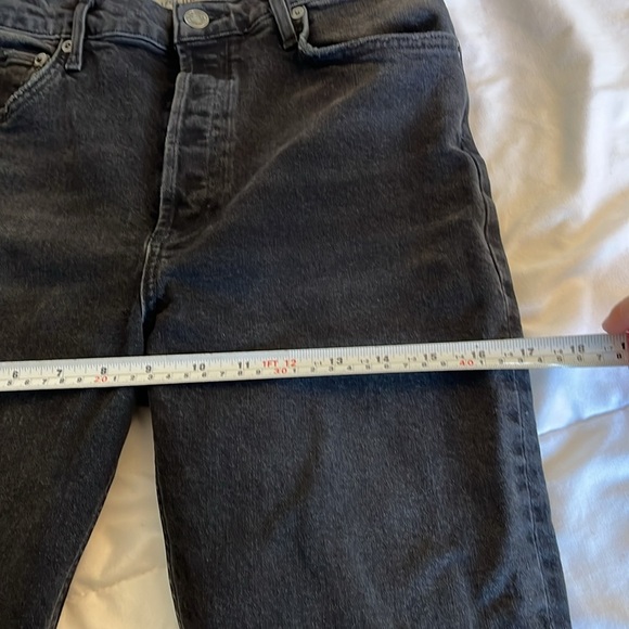 Agolde Riley High Rise Straight Crop in panoramic Black Size 28. - Picture 13 of 14